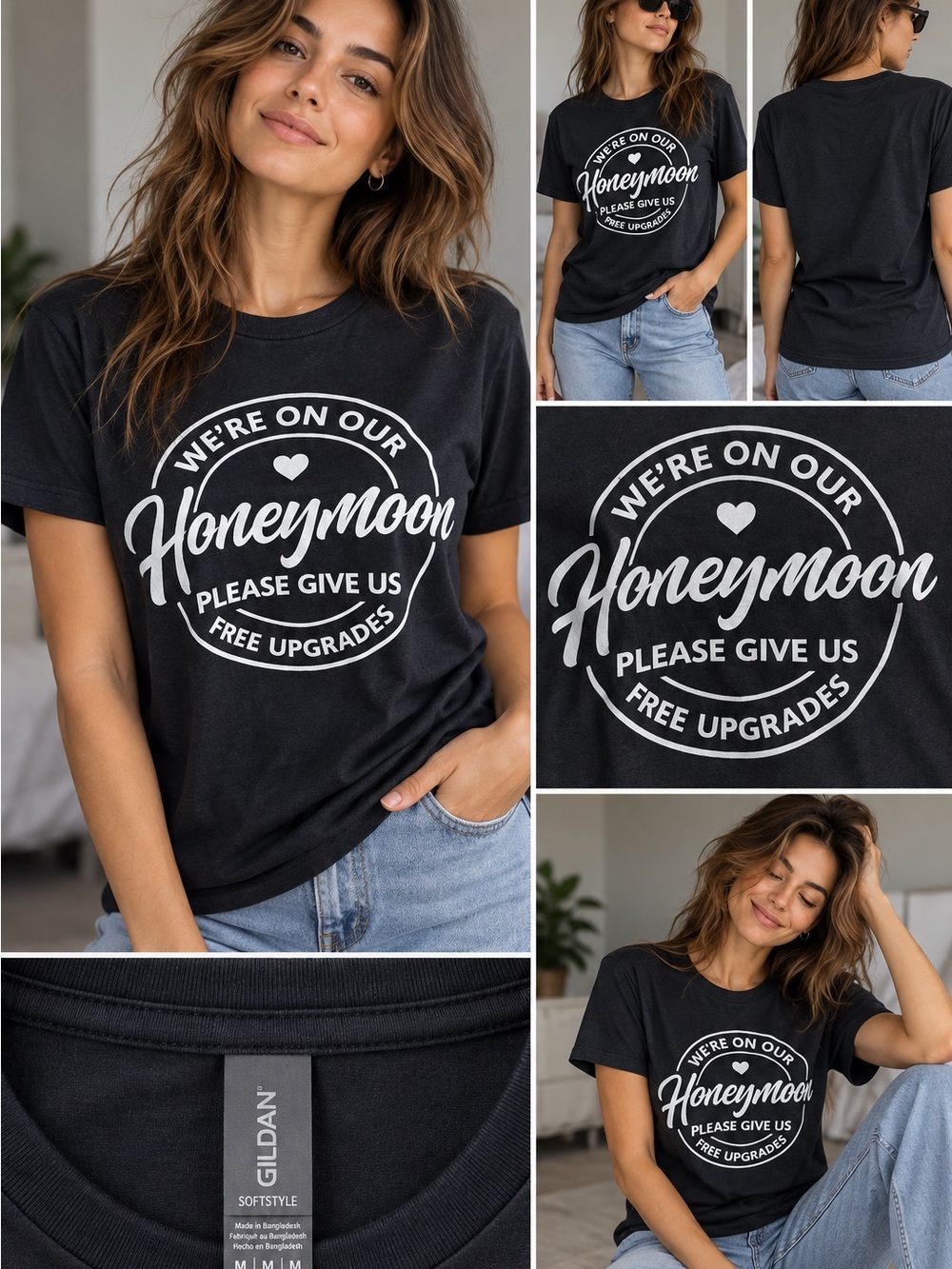 Clothing T-shirt with Honeymoon Text